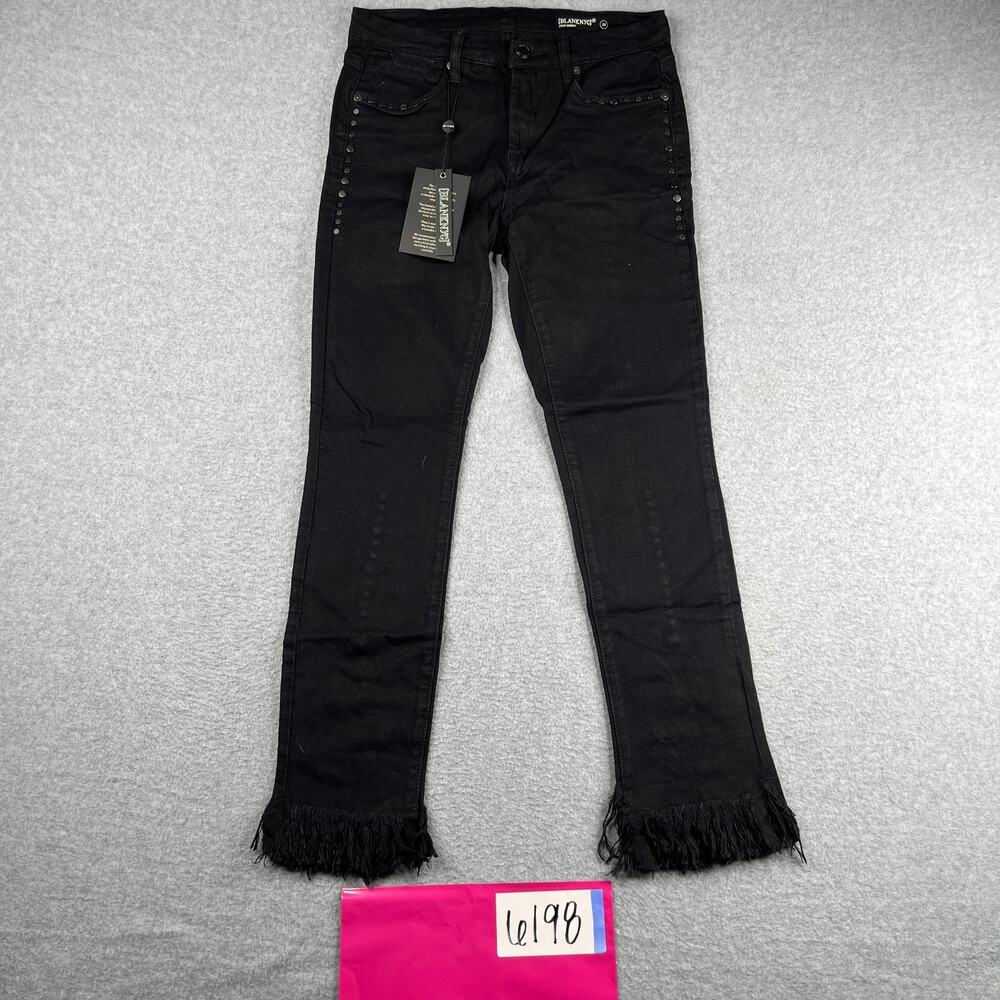 Blank NYC Jeans Womens 28 Black Crop Skinny Embroidered Ladies New NWT